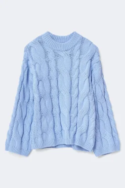Chunky knitted cable sweater - Blau - Dame - Gina Tricot
