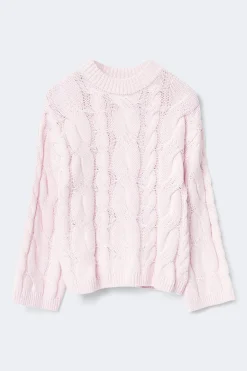 Chunky knitted cable sweater - Rosa - Dame - Gina Tricot