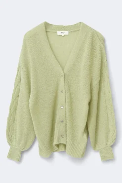 Chunky knitted cardigan - Grün - Dame - Gina Tricot
