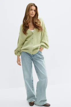 Chunky knitted cardigan - Grün - Dame - Gina Tricot