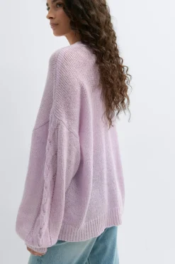 Chunky knitted cardigan - Lila - Dame - Gina Tricot