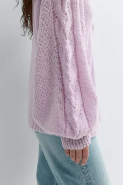 Chunky knitted cardigan - Lila - Dame - Gina Tricot