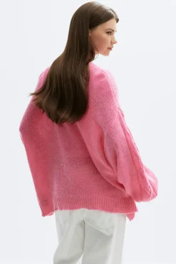 Chunky knitted cardigan - Rosa - Dame - Gina Tricot