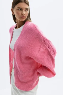 Chunky knitted cardigan - Rosa - Dame - Gina Tricot