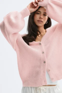 Chunky knitted cardigan - Rosa - Dame - Gina Tricot