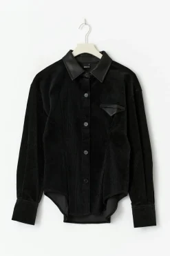Corduroy shirt - Schwarz - Dame - Gina Tricot