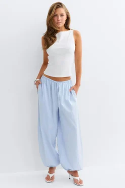 Cotton balloon trousers - Blau - Dame - Gina Tricot