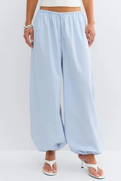 Cotton balloon trousers - Blau - Dame - Gina Tricot