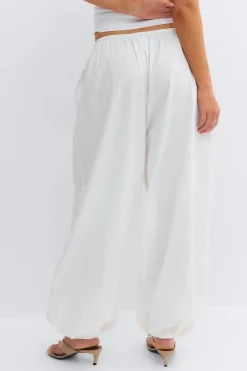 Cotton balloon trousers - Weiß - Dame - Gina Tricot