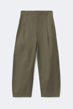 Cotton barrel trousers - Grün - Dame - Gina Tricot