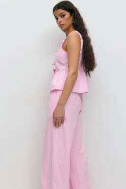 Cotton poplin trousers - Rosa - Dame - Gina Tricot