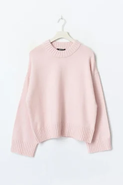 Crew neck knitted sweater - Rosa - Dame - Gina Tricot
