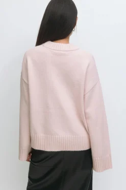 Crew neck knitted sweater - Rosa - Dame - Gina Tricot