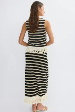 Crochet fringe skirt - Weiß - Dame - Gina Tricot