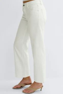 Crush cropped jeans - Weiß - Dame - Gina Tricot