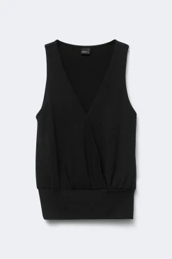 Cuff detail top - Schwarz - Dame - Gina Tricot