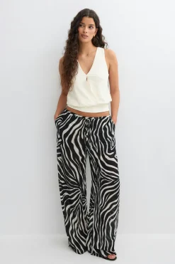 Cuff detail top - Weiß - Dame - Gina Tricot