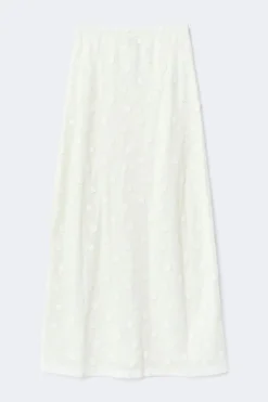3d floral maxi skirt - Weiß - Dame - Gina Tricot