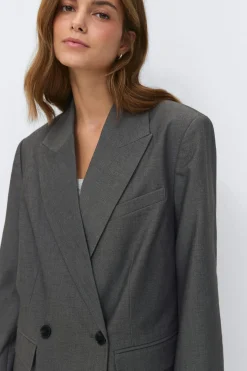 Double breasted blazer - Grau - Dame - Gina Tricot