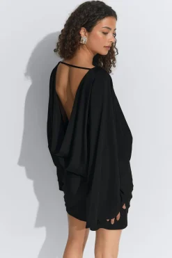 Draped back mini dress - Schwarz - Dame - Gina Tricot