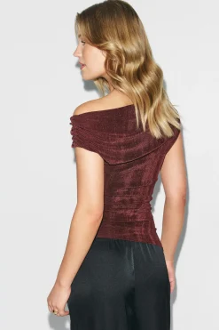 Draped top - Rot - Dame - Gina Tricot