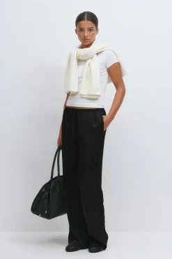 Drawstring satin trousers - Schwarz - Dame - Gina Tricot