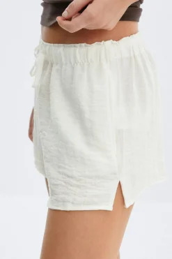 Drawstring shorts - Weiß - Dame - Gina Tricot