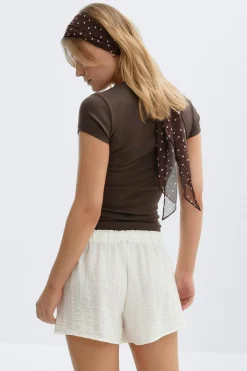 Drawstring shorts - Weiß - Dame - Gina Tricot
