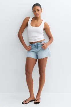 Drop loose denim shorts - Blau - Dame - Gina Tricot