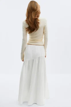 Dropped waist skirt - Weiß - Dame - Gina Tricot
