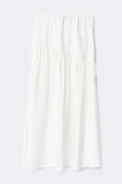 Dropped waist skirt - Weiß - Dame - Gina Tricot