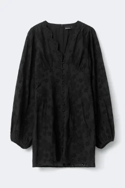 Embroidered mini dress - Schwarz - Dame - Gina Tricot