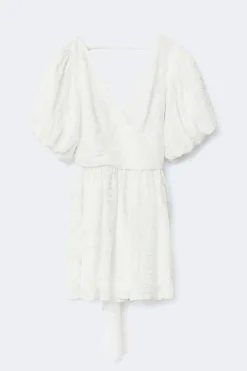 Embroidered mini dress - Weiß - Dame - Gina Tricot