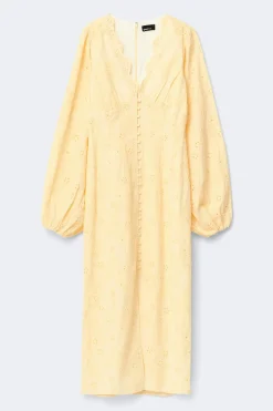 Embroidery dress - Gelb - Dame - Gina Tricot