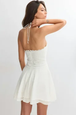 Embroidery dress - Weiß - Dame - Gina Tricot