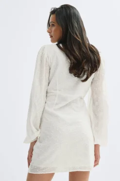 14+ embroidery dress - Weiß - Gina Tricot
