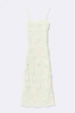 Embroidery maxi dress - Weiß - Dame - Gina Tricot