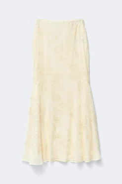 Embroidery maxi skirt - Weiß - Dame - Gina Tricot