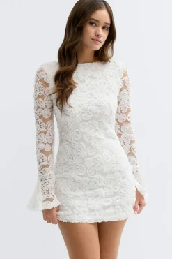 Embroidery mini dress - Weiß - Dame - Gina Tricot