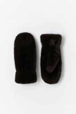 Faux fur mittens - Braun - Dame - Gina Tricot