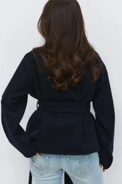 14+ felt wrap jacket - Blau - Gina Tricot
