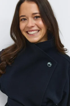 14+ felt wrap jacket - Blau - Gina Tricot