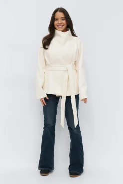 14+ felt wrap jacket - Weiß - Gina Tricot