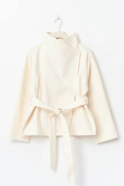 14+ felt wrap jacket - Weiß - Gina Tricot