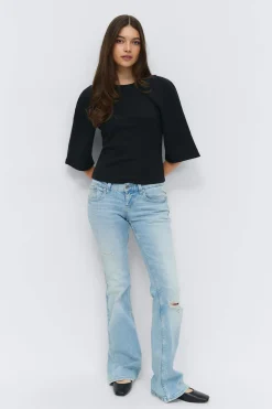 Fitted top - Schwarz - Dame - Gina Tricot