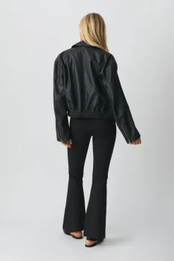 Flare jersey trousers - Schwarz - Dame - Gina Tricot