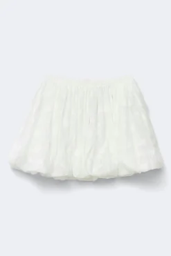 Floral bubble mini skirt - Weiß - Dame - Gina Tricot