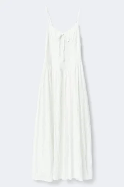 Floral corset midi dress - Weiß - Dame - Gina Tricot