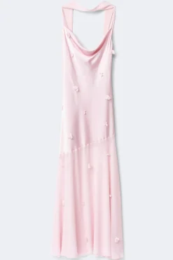 Floral maxi cowlneck dress - Rosa - Dame - Gina Tricot