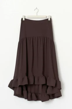 Flounce skirt - Braun - Dame - Gina Tricot